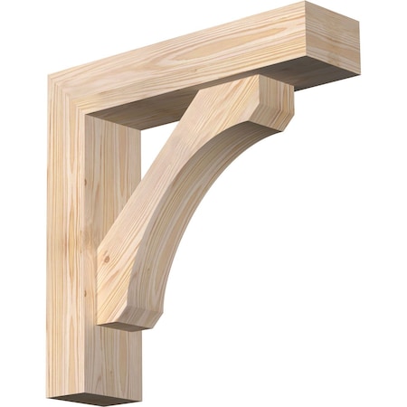Ekena Millwork Legacy Block Smooth Bracket w/ Offset Brace, Douglas Fir, 5 1/2"W x 22"D x 22"H BKT0604X22X22LEC05SDF